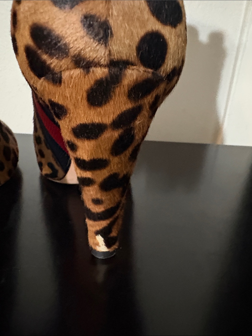 Veronica Beard sz 39 Leopard Print Ankle Boots with Red & Black Stripe - Picture 10 of 11